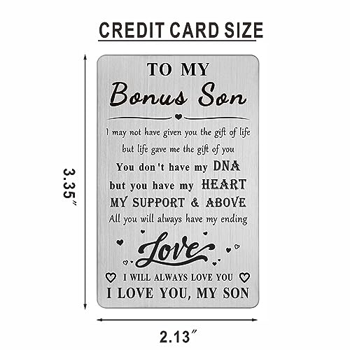 CPLJW Bonus Step Son Gifts - Stepson Birthday Wallet Card from Step Mom Dad - New Son Birthday Wedding Present from Stepmom Stepdad2