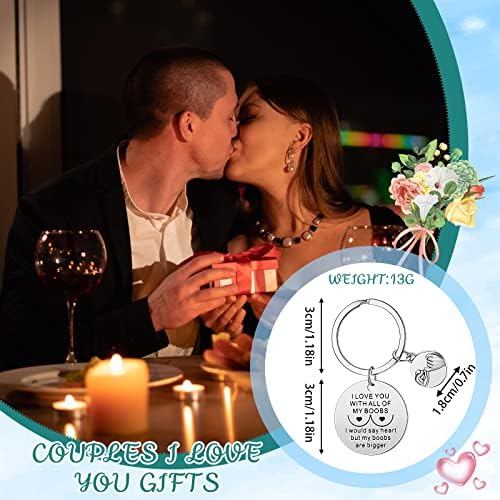 Herdear Valentine's Day Presents Couples I Love You Gifts for Him Funny Anniversary Keyring Gifts for Him Husband Boyfriend Birthday Gifts for Christmas I Love You with All My Girls