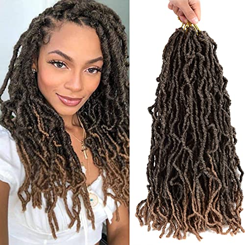18 Inch New Faux Locs Crochet Hair 5 Packs Crochet Locs Hair Natural Soft Goddess Locs Crochet Hair For Black Women Crochet Braiding Hair Extensions(T1B/27)