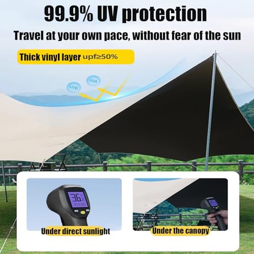 Toldo para camping impermeable KAnduo 177x173x102 in miniatura 2