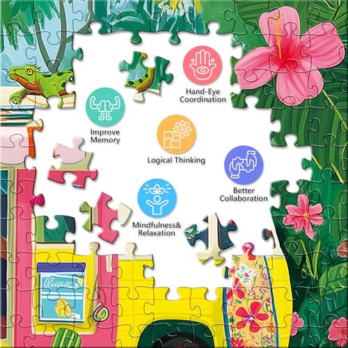 Puzzle de 300 piezas grandes para adultos y niños, naturaleza, aventura, arte con letras en el reverso, 20.5 x 15 pulgadas miniatura 6
