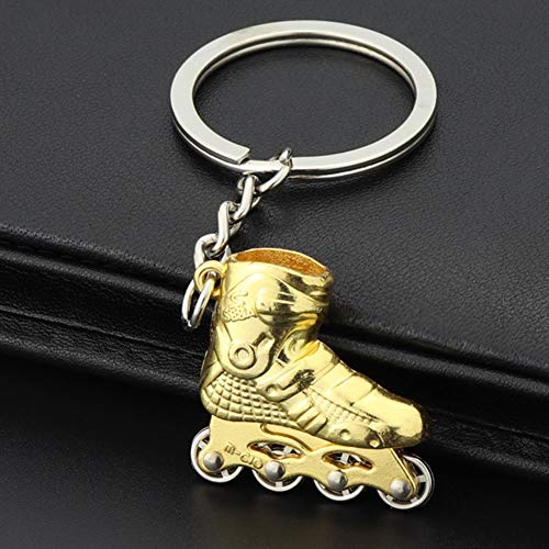 Preisvergleich Produktbild gerFogoo Schlittschuh-Schlüsselanhänger, Handgelenkschlaufe, Schlüsselanhänger, PVC, Cartoon, Frauen, Tasche, Anhänger, Schlüsselanhänger für Frauen und Mädchen gold