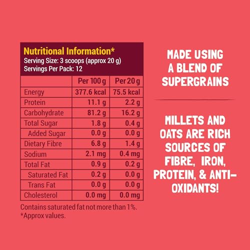 Image of Slurrp Farm Porridge, Millet And Oats Powder | Instant Healthy Wholesome Food, No Added Sugar No Salt, 250 G (Pack of 3)