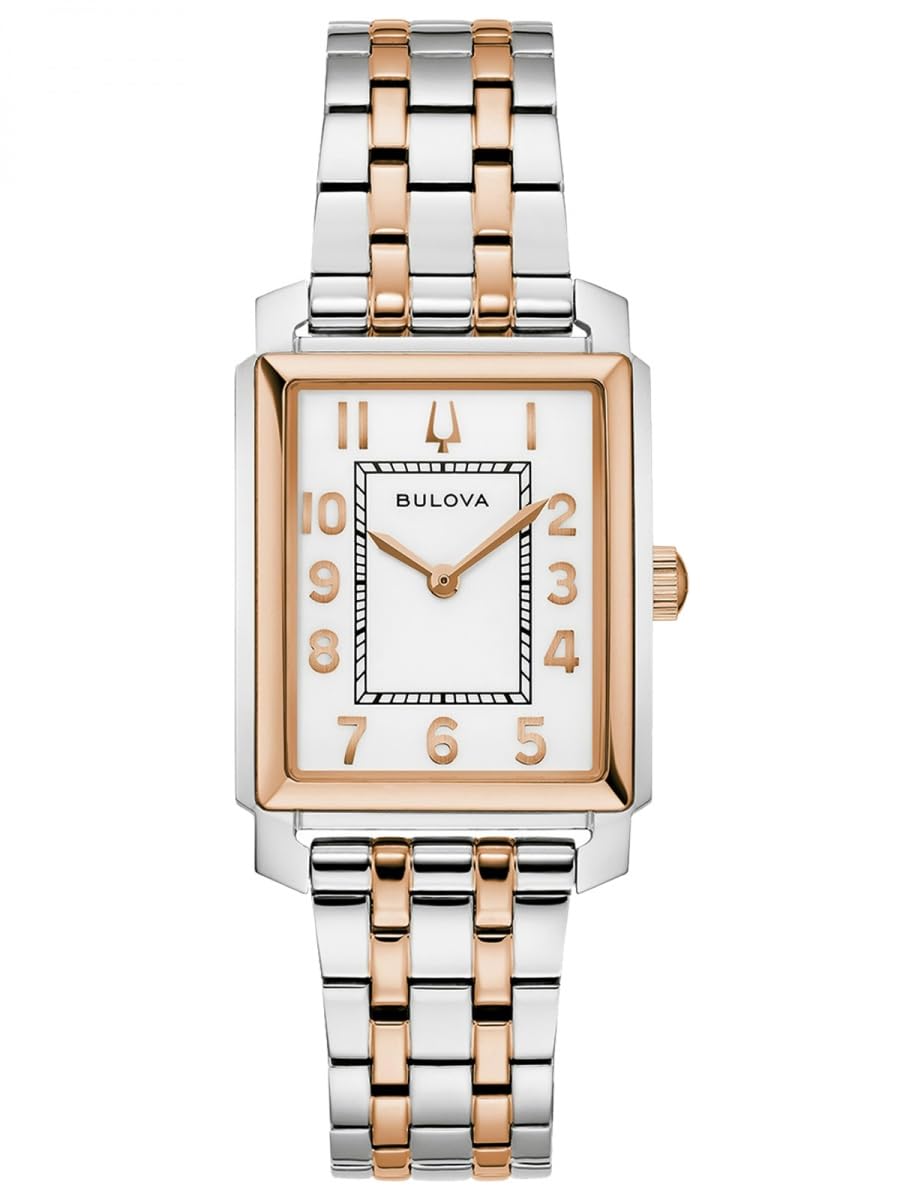Bulova Orologio Donna Sutton Tank Bianco Silver Rose