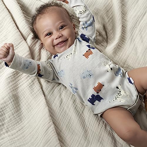 Image of Gerber Baby Bodysuits Long-Sleeve Cotton Onesies 6-Pack for Girls Newborn