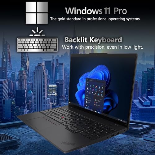 Image of Lenovo ThinkBook 16 G6 Business Laptop, 16 inch FHD+, Intel 10 Core i7-1355U, 32GB DDR5, 1TB NVMe, WiFi 6 + BT, Backlit KB, Fingerprint, HD Webcam, Win 11 Pro