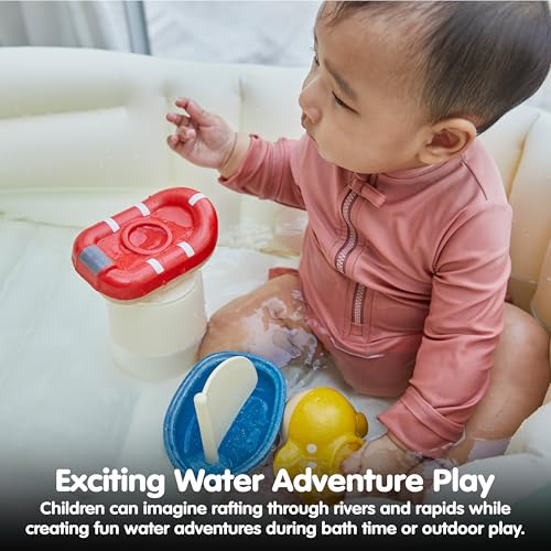 Radeau d'eau vive PlanToys bois caoutchouc bac à eau éducatif