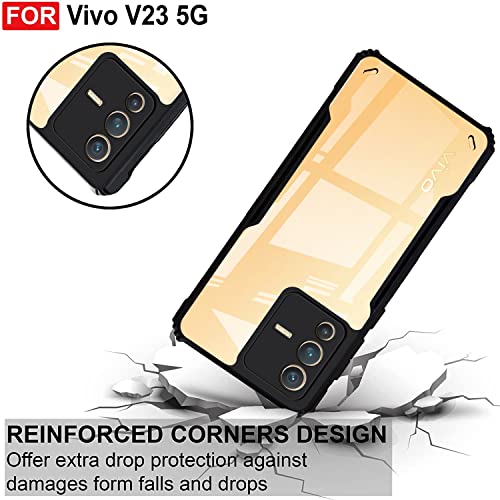 Image of Zapcase Back Case Cover for Vivo V23 5G | Compatible for Vivo V23 5G Back Case Cover | 360 Degree Protection Back Cover | Clear Case with Camera Protection | (TPU + PC | Matte Black)