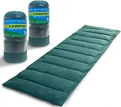 Kit 2 Colchonete Acampamento Camping Solteiro Pesca Retiro Ginástica 190x60cm Verde