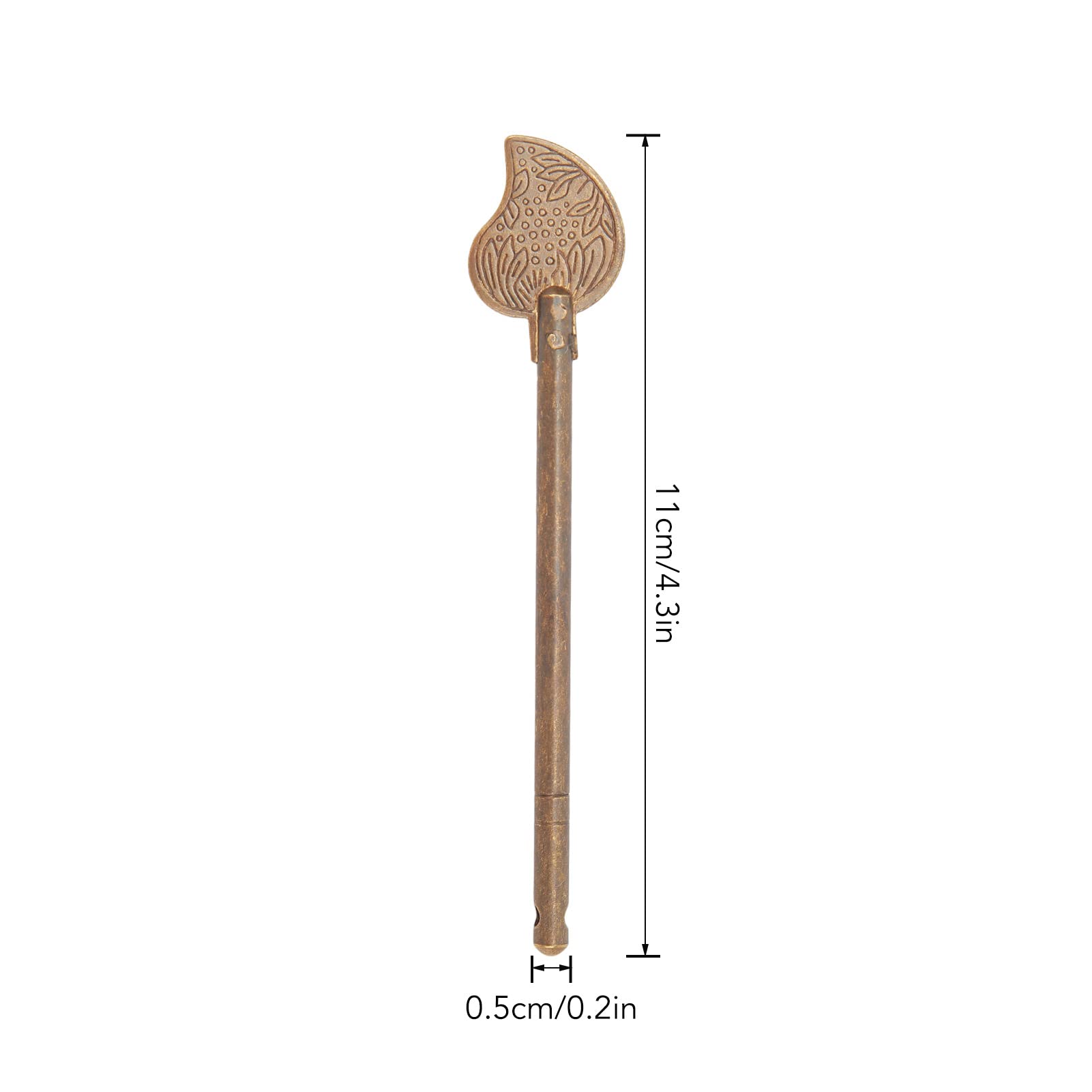 2pcs Door Key Pin, Door Lock Latch Chinese Leaf Bolt Locking Pin Household Metal Leaf Shape Retro Style Door Cabinet Key Latch 11cm - Image 2