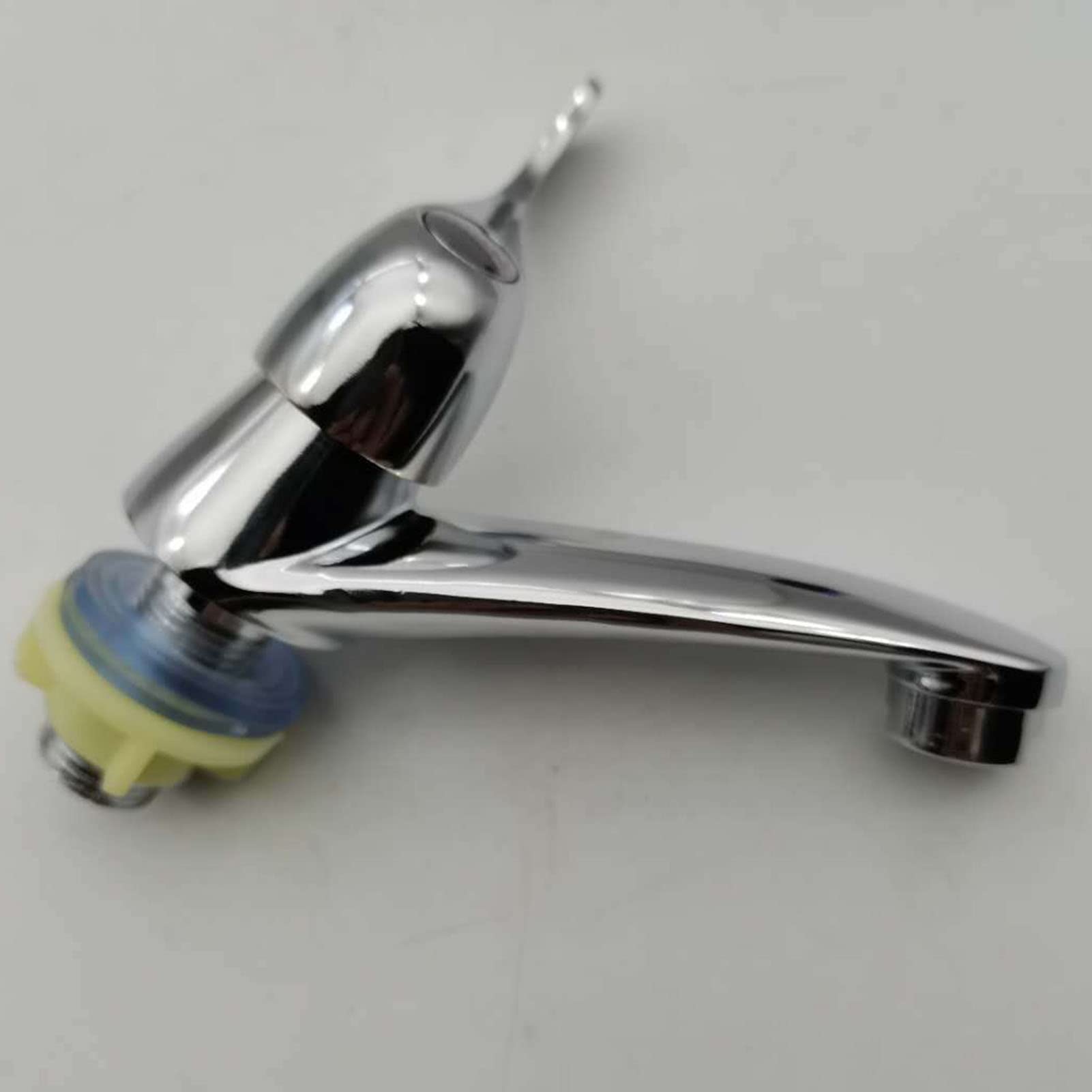 Tyenaza Single Cold Faucet Single Handle Bathroom Faucet Zinc Alloy Electroplating Surface Bathroom Basin Sink Tap for Home — view 4