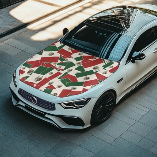 Image of Mexico Print Truck Hood Wraps for Cars Hood Wrap Protector Washable Car Hook Elastic Fabrics Can be Washed Hook Wraps