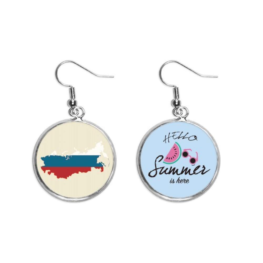 Pendientes de sandía Rusia mapa ilustración pendientes verano lóbulo moda 5