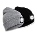 Produktbild SPGOOD LED Beleuchtete Beanie Mütze Strickmütze Mit 3 Licht Lampe USB Nachladbare Scheinwerfer Cap Unisex Winter Wärmer Strickkappe für Jogging,Walking,Camping, Grillen,Angeln(2PCS Schwarz&Hellgrau)