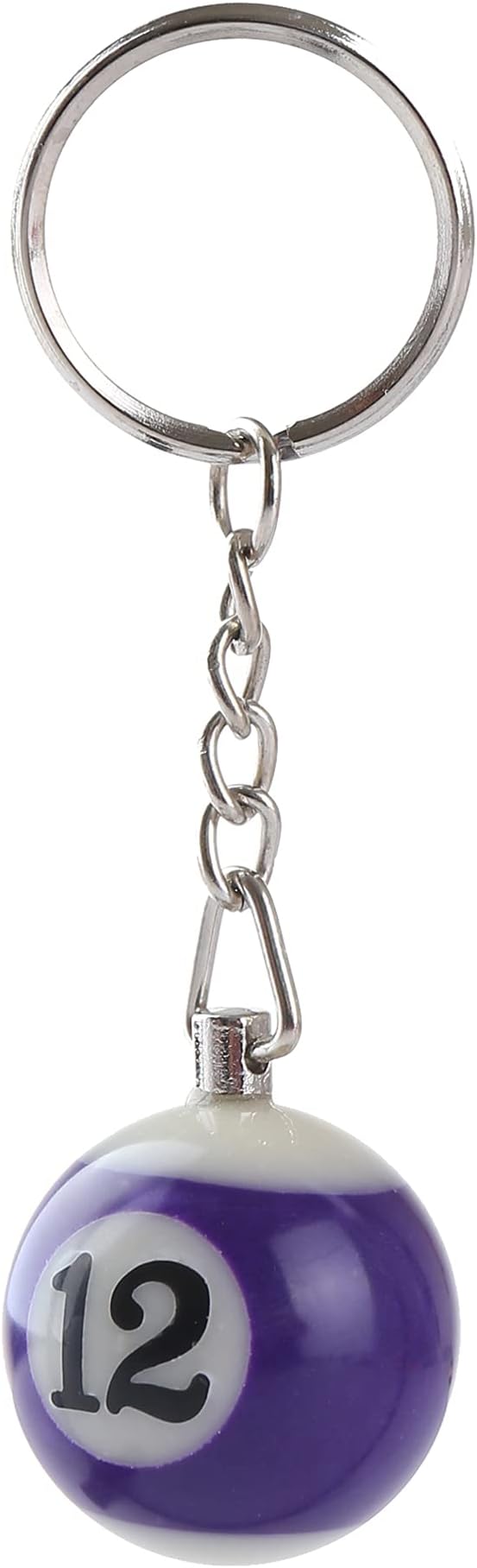 KomoneePool Ball Keyring Colourful Numbered Key Ring Chain Tag Pub Billiard Spots and Stripes Keychain