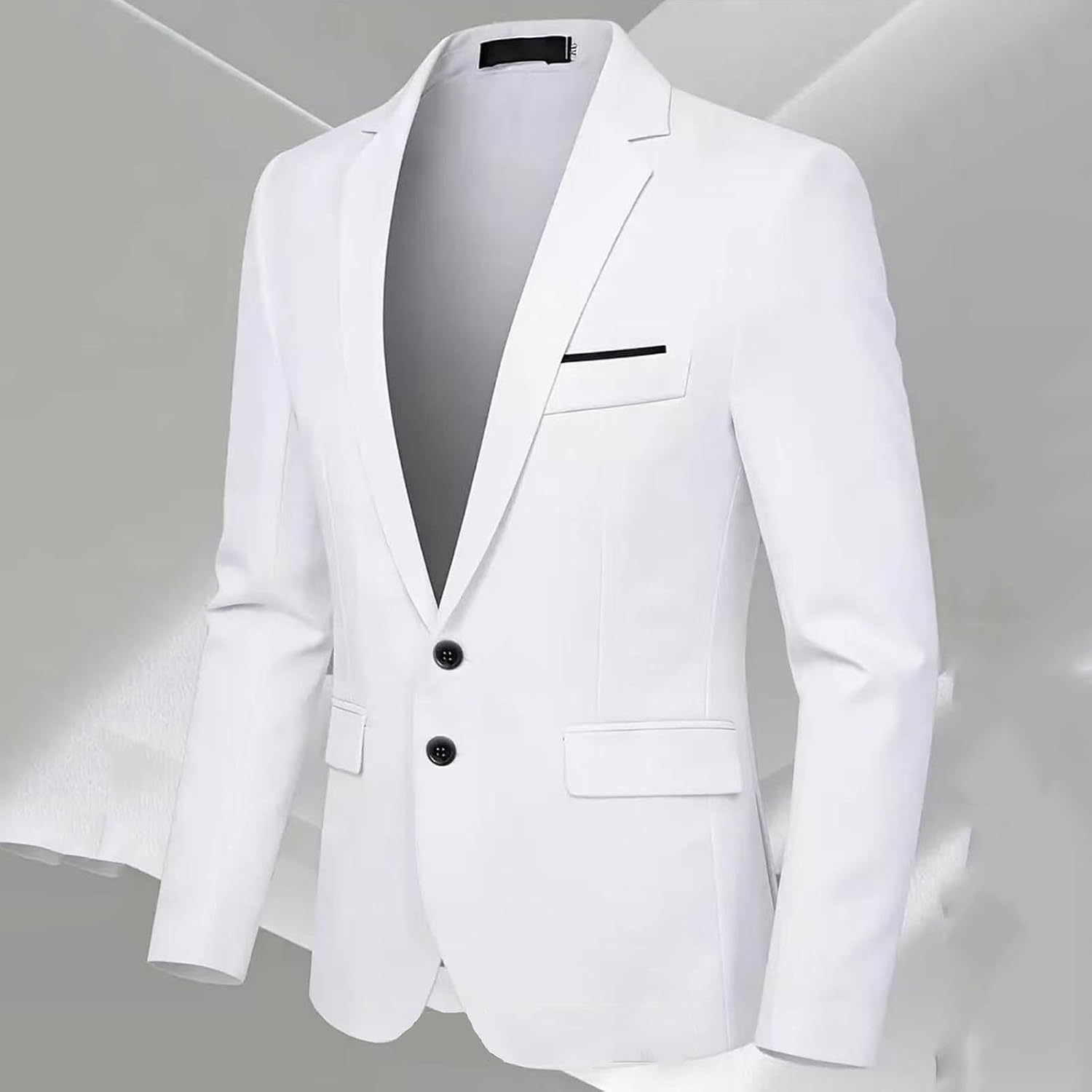 Notched Lapel Blazer for Men Long Sleeve Slim Fit Soft Comfy Suit Jacket Business Casual Work Blazers with Pockets