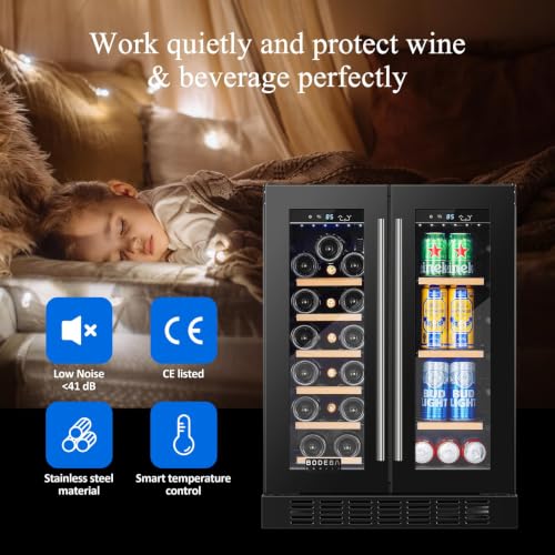 Image of BODEGA 24 Inch Wine and Beverage Refrigerator, Dual Zone Beveage Fridge
