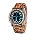 Produktbild YSCCSY Herrenuhr Holz LED Mode Lässig Männer Holztisch Digitale Elektronische Uhr Für Groomsmen Geschenk Mit Box (Blau)