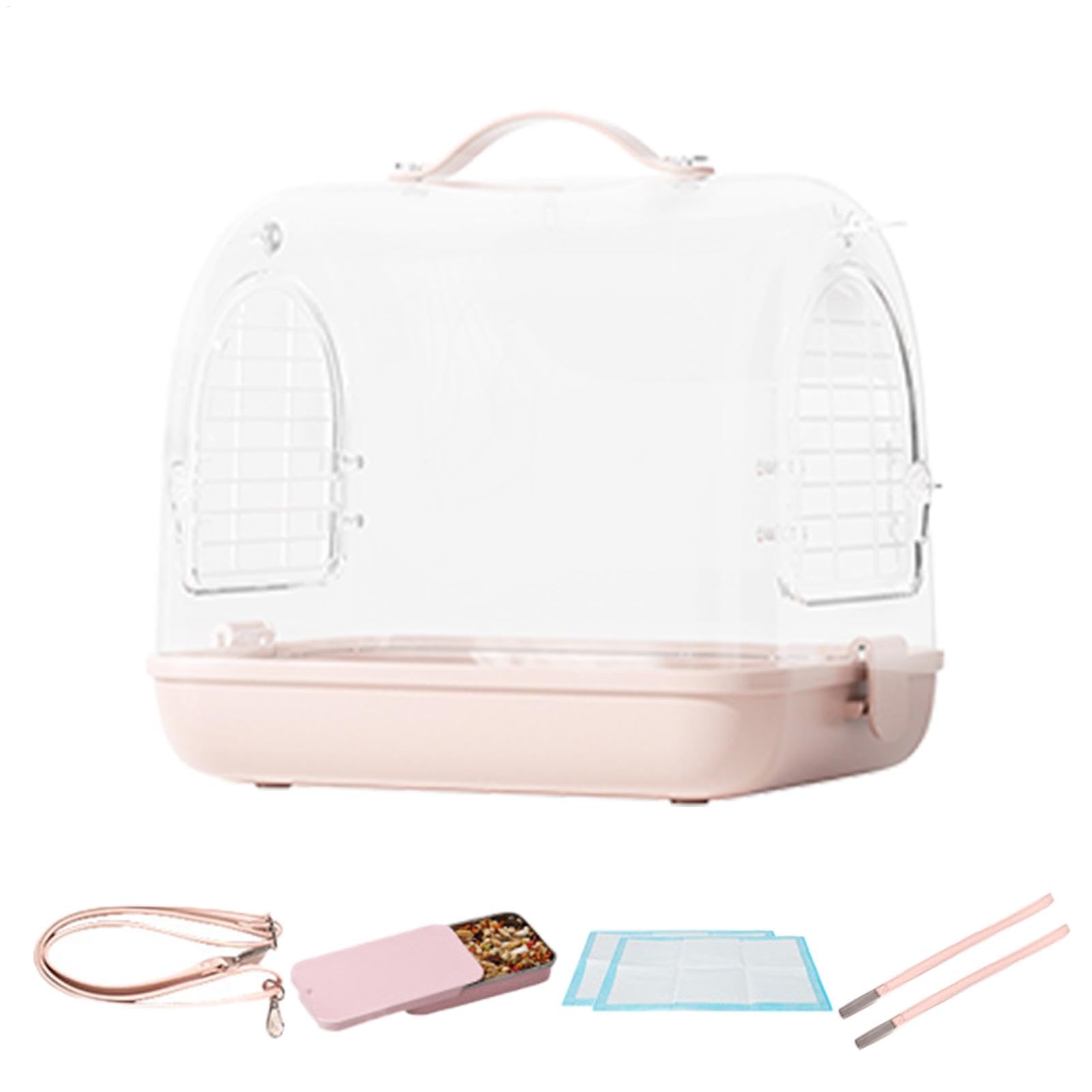 Bird Carrier - Transparent Pet Carrier Backpack | Travel Bird Cage Bag | Removable Breathable Bird Transport Bag with Viewing Window | Cockatiel Travel Accessories for Conures Parakeet Lovebirds