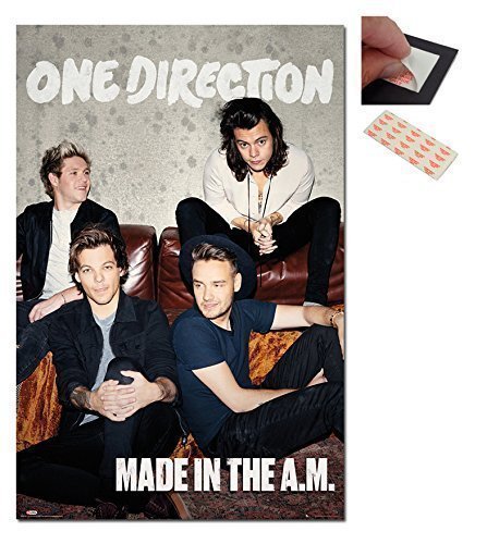 Bundle - 2 Items - One Direction Made In The AM Poster - 91.5 x 61cms (36 x 24 Inches) and a Set of 4 Repositionable Adhesive Pads For Easy Wall Fixing