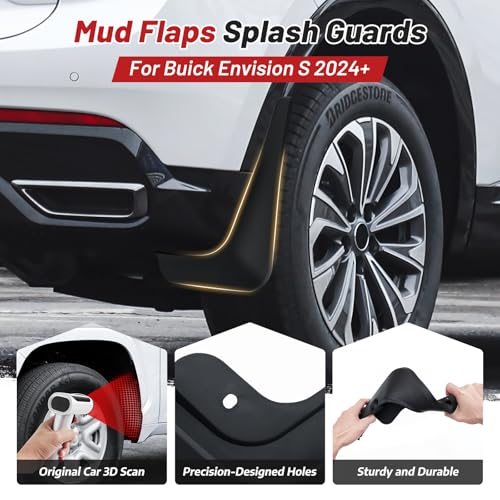 Image of Sunsdrew for 2024 2025 2026 Buick Envision S Mud Flpas Splash Guards Accessories,All Weather Guard Envision S Mudguards,No-Drill Front&Rear 4PCS 2026 Envision Mudflaps Set with Hardware