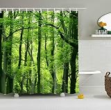 HSCC Fresh Green Rain Forest Tropical Scenic Wild Nature Reserve Scene Bathroom Shower Curtain Decor