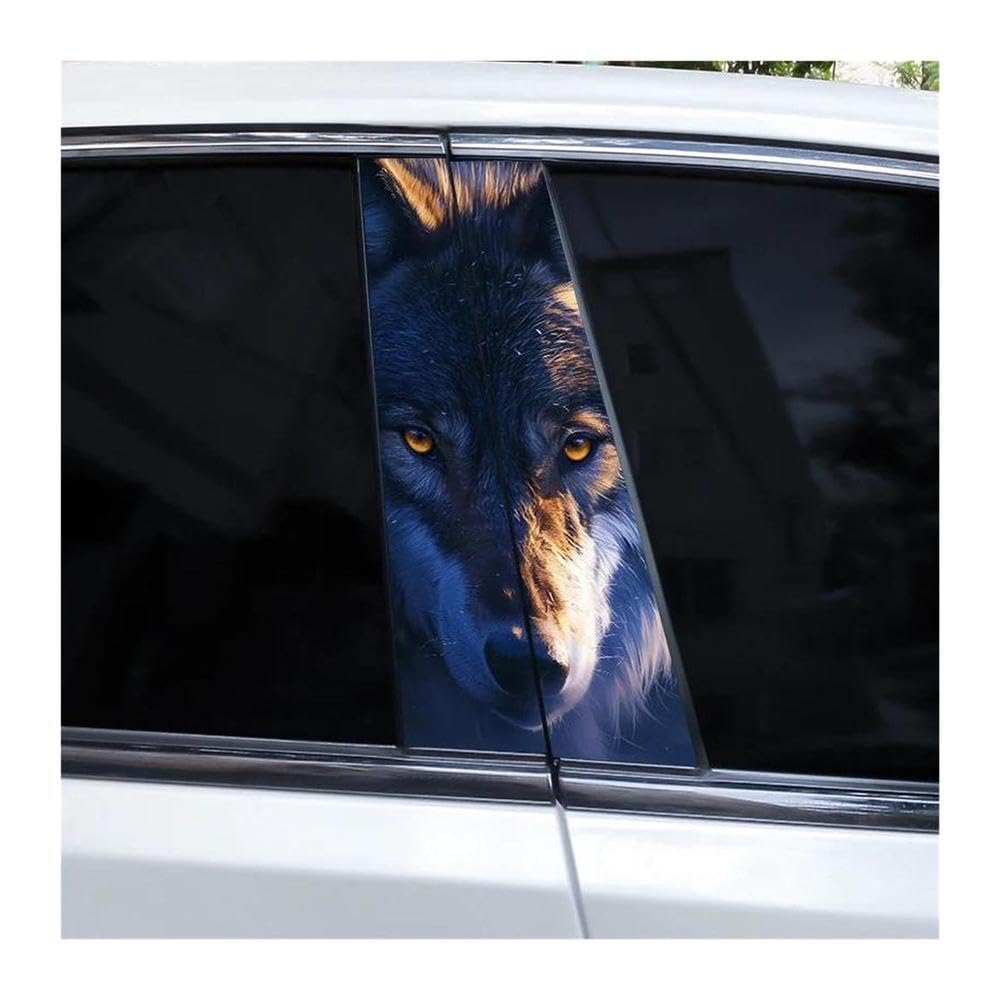 Body Parts 2pcs Wolf Eyes Animal Car B-Pillar Waterproof Sticker Covering Scratched(C)