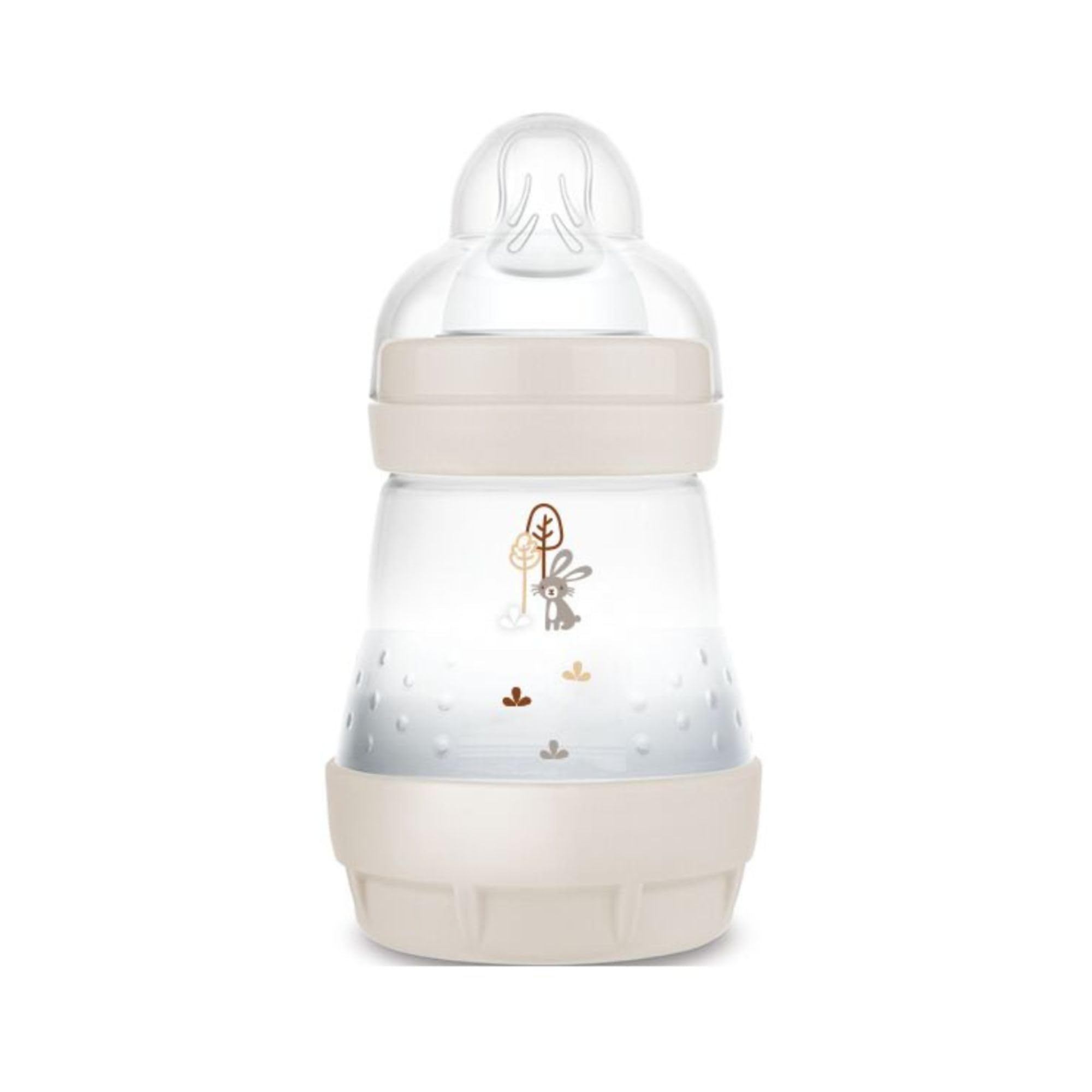 MAM Biberon Easy Start 160 ml, Biberon anticolica per allattamento misto che riduce le bolle d'aria e il rischio di coliche, Accessori neonati autosterilizzanti e con tettarella misura 1, Beige