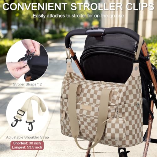 Image of Pritent Diaper Bag - Baby Diaper Bag Waterproof Large Maternity Travel Baby Bag for Mom and Dad