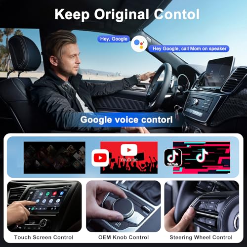 Wireless Carplay Adapter Built in YouTube Net-Flix,Carplay Wireless for Wired Car Play to Wire-Less Support YouTube Net-Flix Tiktok Video Play,Easy Plug and Play_Golden - Image 4