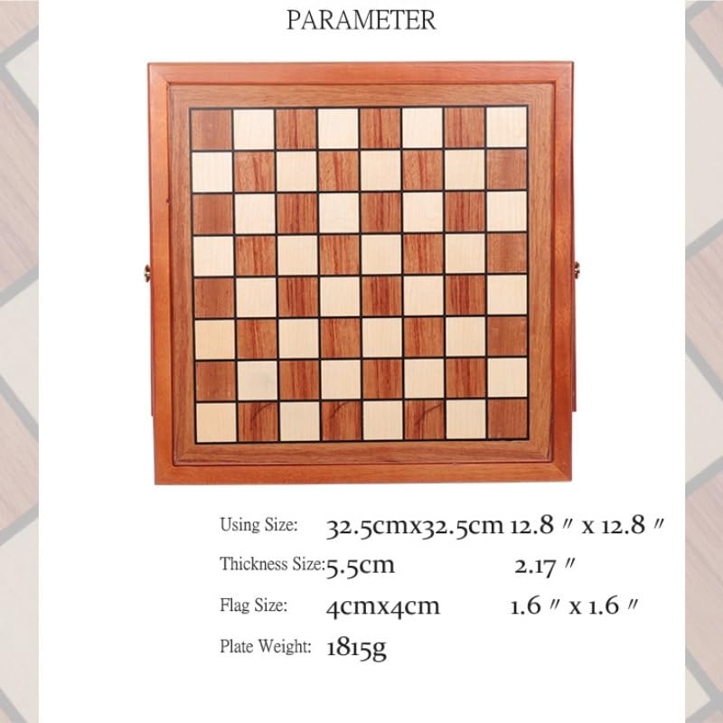 Juego de ajedrez magnético de madera de 12,8 pulgadas, 2 almacenamiento