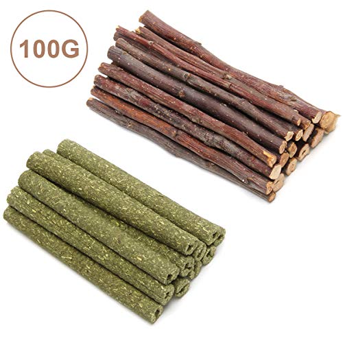 COITEK Manzana Chew Sticks, 100% Natural Apple Sticks Pet Chew Juguetes, Apto para Conejos, Chinchillas, cobayas, hámsteres, Masticar/Jugar