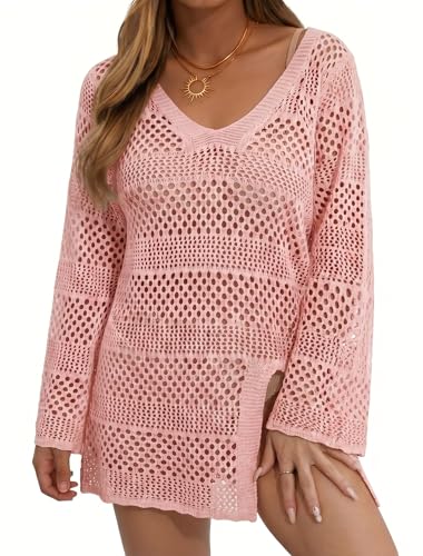 Image of CoCozy Crochet Cover Up for Women Mesh Hollow Out Bikini Cover Ups for Swimwear Summer Swimsuit 2026