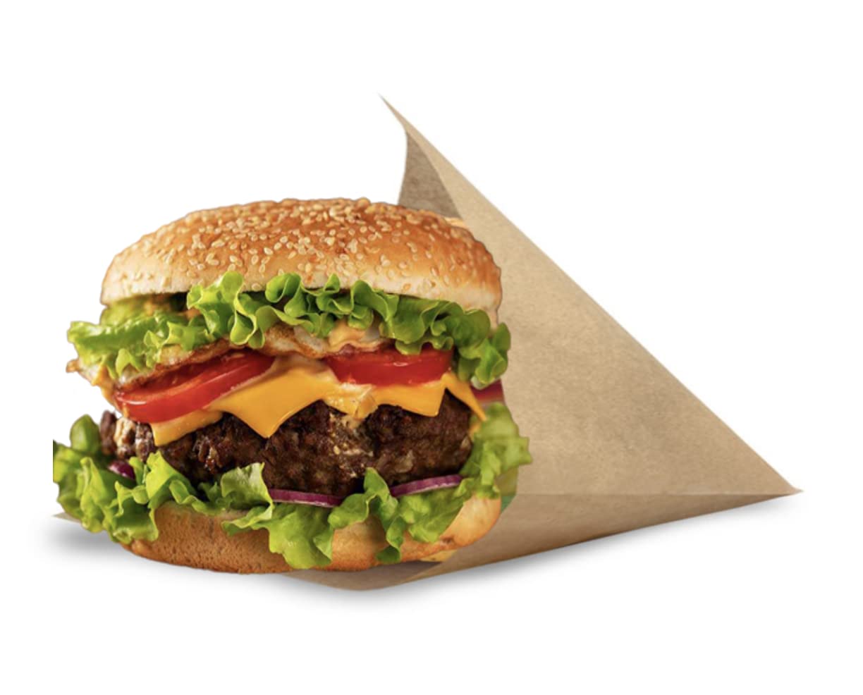 Sacchetti in Carta Kraft Antigrasso 250 Pezzi 15x15 cm per Hamburger Kebab Panini