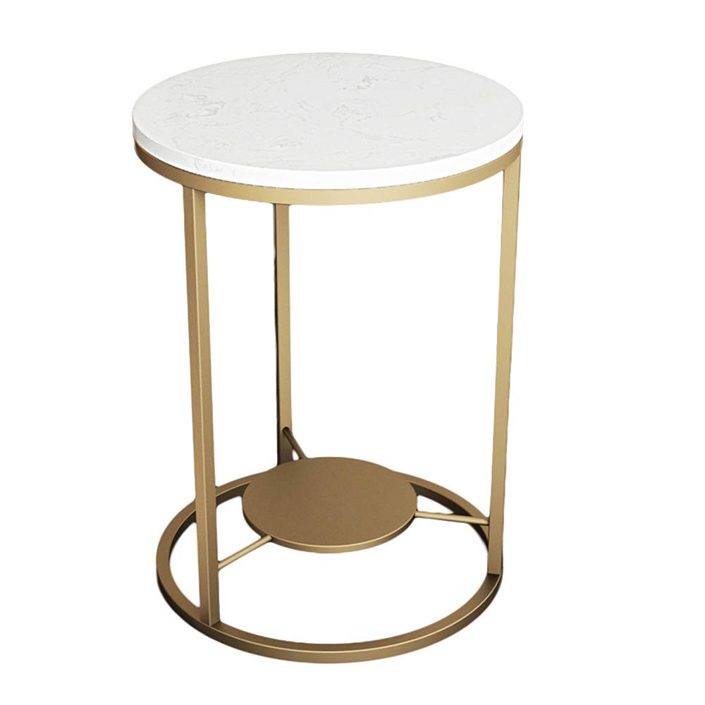Table de salon ronde moderne table basse marbre metal chambre 50cm