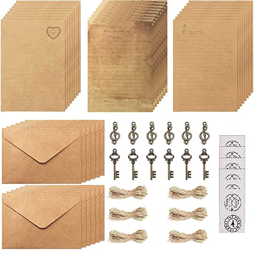 Ensemble de 72 Pièces Papier à Lettre Vintage Et Enveloppe, Ensemble de Papier de Papeterie Rétro, D'Enveloppes de Papeterie Rétro, pour Écrire Des Lettres Et Des Ornements Décoratifs Cover