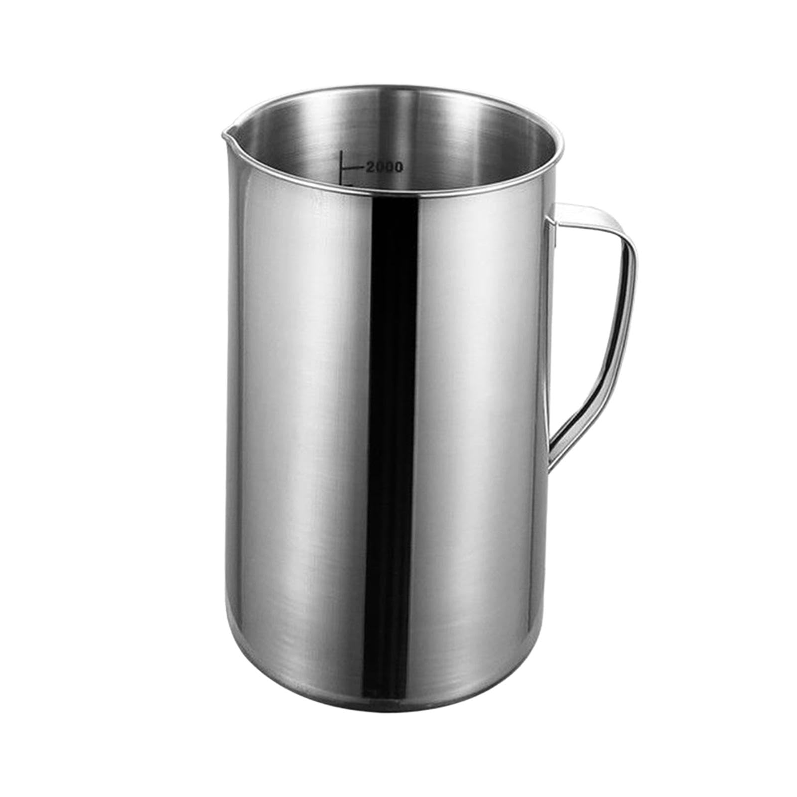 Misurino in Acciaio, Misurino per Liquidi Multiuso da 2 Litri per Cucina, Pasticceria, Cottura, Brocca Dosatrice, per caffè Espresso.