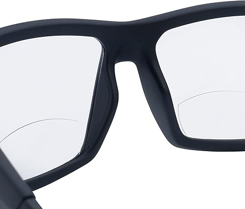 Miniatura 6 de JORESTECH Gafas bifocales de seguridad de diseño clásico con escudos laterales ANSI Z87+ antiarañazos con protección UV (marco negro con lente