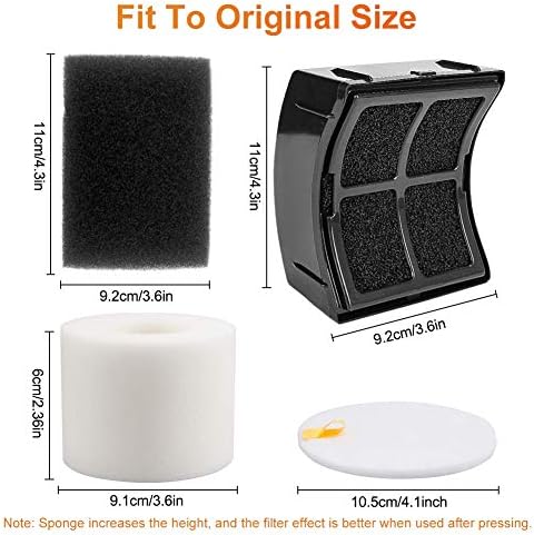 LINGSFIRE 4 Pack Shark Duoclean Filters Set, 1 Hepa Filters + 3 Foams Shark Replacement Filter for Shark Upright Vacuum Cleaner NV601UK NV601UKT NV600UK NV600 NV601 NV700UK (4)