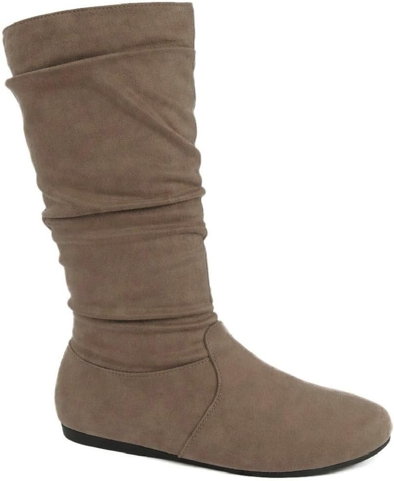 Wells Collection Womens Boots Soft Slouchy Flat Low Heel Mid-Calf Under Knee High