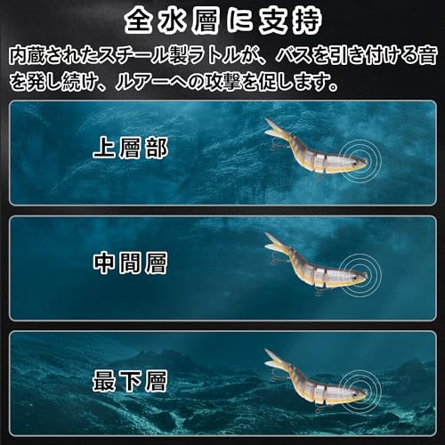 HUACHENG ビッグベイトルアー 3本セット 14cm 26g