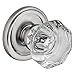 Dynasty Hardware Classic Rosette, Crystal Style Door Knob, Passage Hall/Closet Function, Satin Nickel