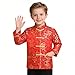 SZCQ Little Boys Dragon Tang Coat Long Sleeve Chinese Clothing Children Costumes Boy Jackets Outfit Tops (Red, 8)