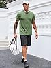 Runcati Men's T-Shirt Crew Neck Short Sleeve Summer Tops Regular Fit Sport Fitness Functional Shirt Plain Basic Undershirt Business Shirts, Army Green, 3XL #3