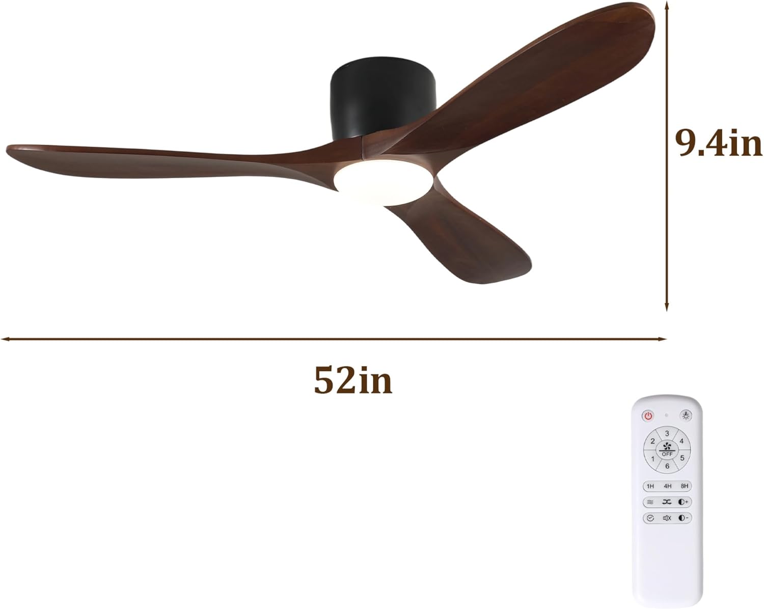 Efficient Low-Profile Flush Mount Ceiling Fan with Adjustable LED Lighting and Quiet Reversible DC Motor for Year-Round Comfort