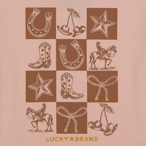 Image of Lucky Brand Girl's Short Sleeve Graphic T-Shirt, Tagless Cotton Tee with Fun Designs