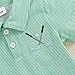 Gaono Toddler Baby Boy Summer Clothes Golf Polo Shirt Short Sleeve Lapel Collar Striped Casual T-Shirt Tops (A-Green, 18-24 Months)