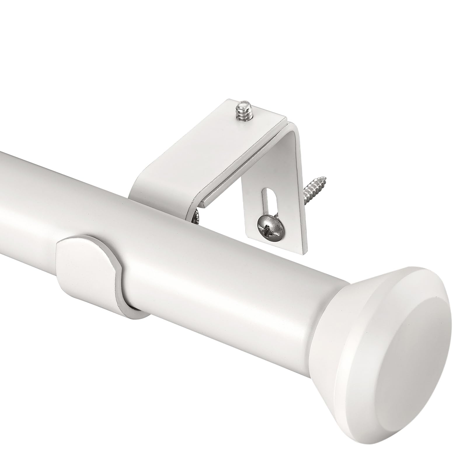 Heavy Duty Curtain Rods for Windows 72 to 144 Inches, White Adjustable Curtain Rods with Diamond Finials for Bedroom, Living Room, Patio, Kitchen, Farmhouse