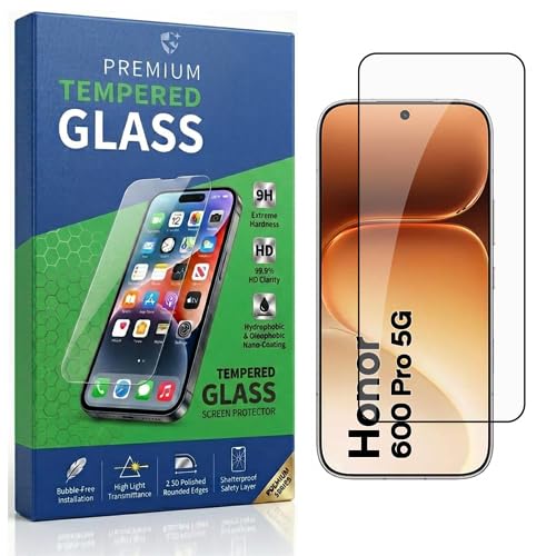 Image of Tempered Glass Compatible With Honor 600 Pro 5G 6.57 | 9H Hardness | HD Clarity | Anti-Fingerprint | High Touch Sensitivity | Premium Screen Protector Guard