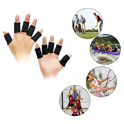 Elane 40 Pcs Finger Splint Finger Holster Thumb Brace Support Elastic Sleeves For Finger Support ,Knuckle,For Gaming,Sports,Basketball,Black,Green,Skyblue,Rosered #TOP5